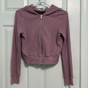 Aritzia TNA Waffle Knit Zip Up